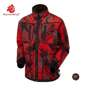 Giubbotti softshell per la caccia e l'outdoor von AKAH SHOOTERKING Softshell Jacke wendbar Forest Mist rot 81185004