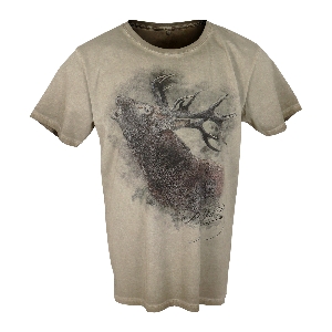 AKAH Camicie e magliette per esterni von AKAH ALMTRACHT T-Shirt Hirsch, braun 83819004